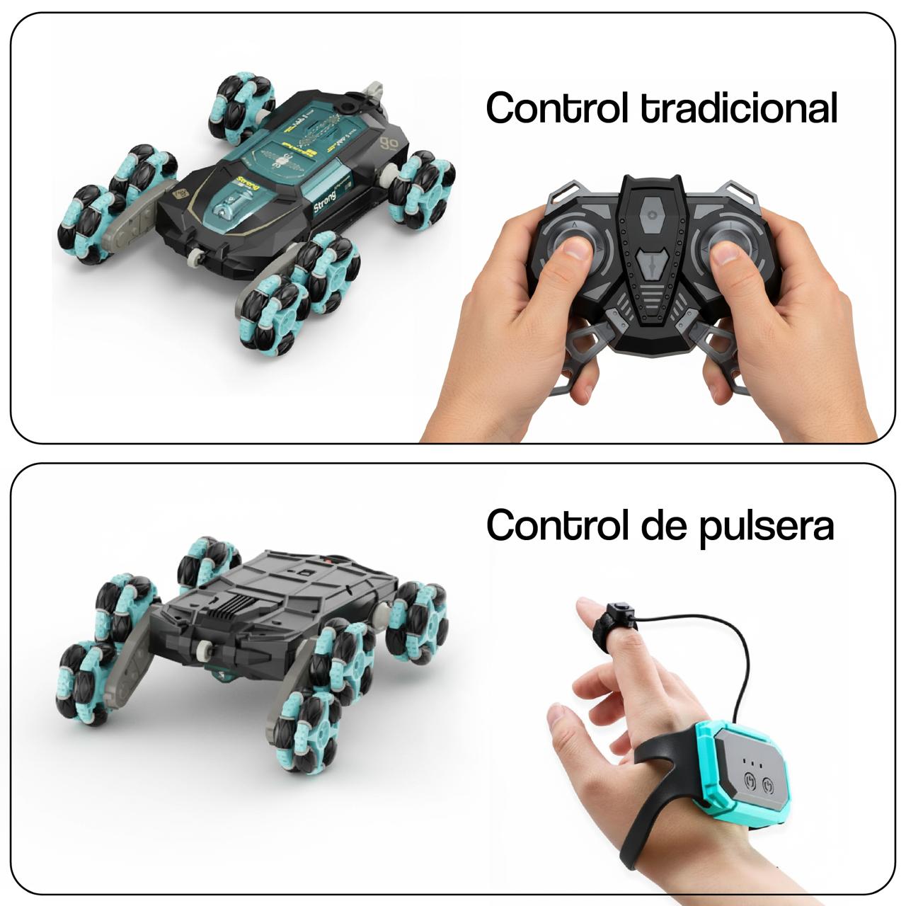 Auto RC 6×6 Acrobático con Niebla LED y Control Gestual