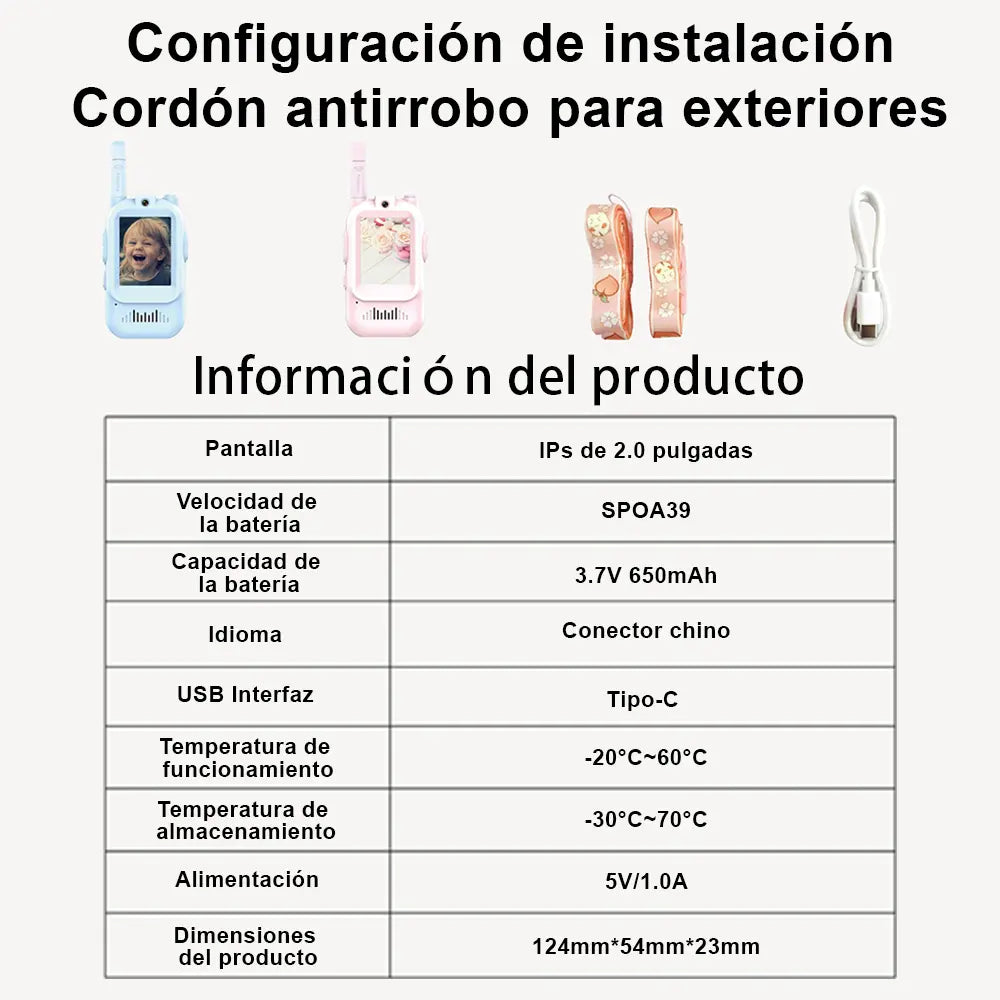 Video Walkie Talkies con Cámara y Pantalla – Set de 2