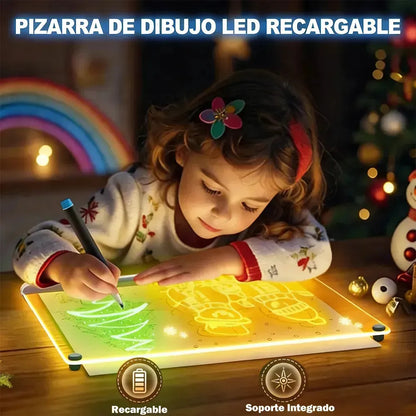 Pizarra Acrílica LED WOWI 30 × 20 cm con 7 Plumones